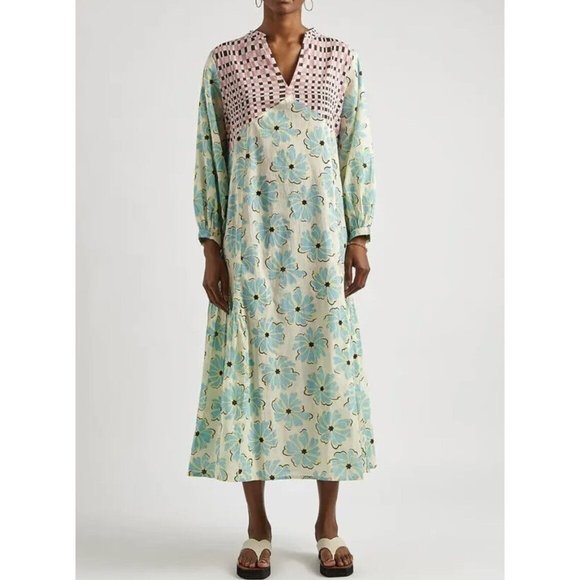 Gimaguas Womens Parati Floral Panal Printed Cotton Midi Dress Beach Cover New - Picture 4 of 16